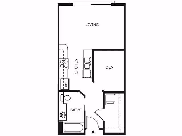Studio 1 Bath S2 208 floor plan